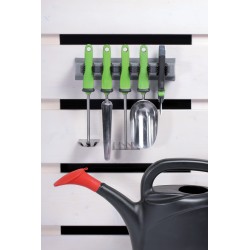 Supporti Ganci per Attrezzi da Giardino | 9,8x31x7 cm | Grigio | in Plastica